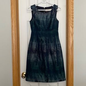 Lela Rose Green and Blue Ombré Silk Blend Dress Size 2
